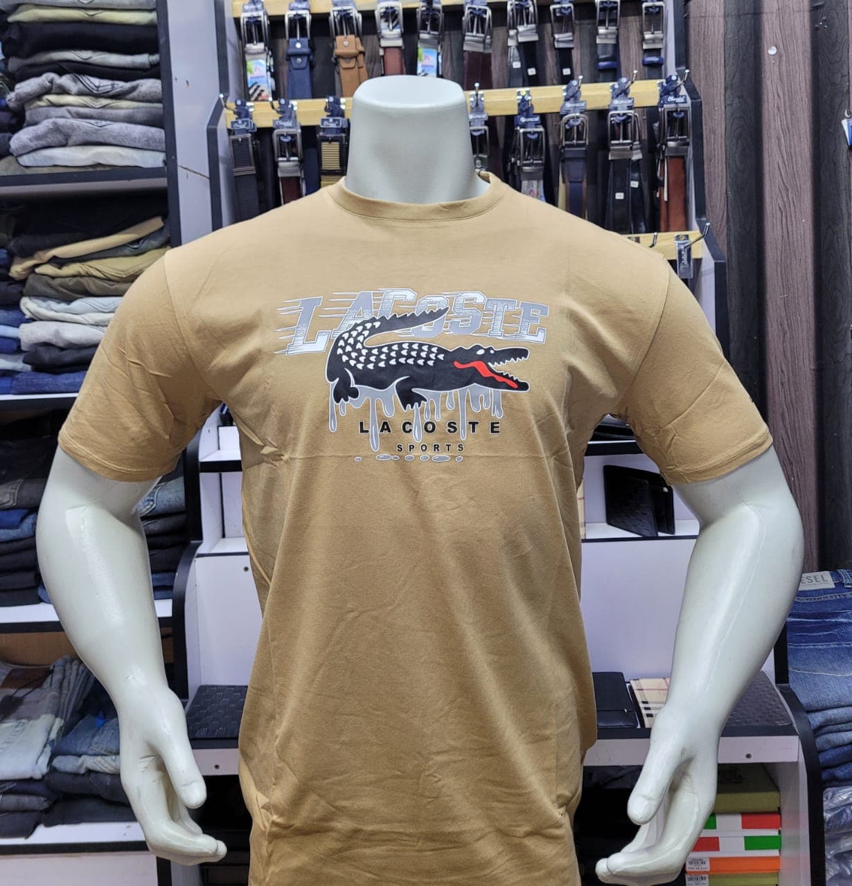 Men's "Sports Edition" Melting Crocodile Tee (Desert Sand)